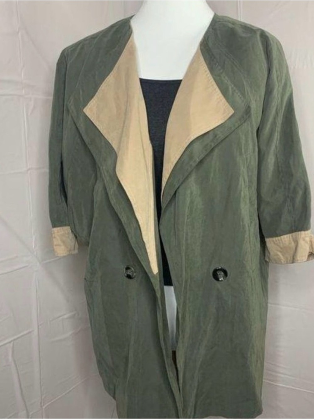 Lush Olive Green 3/4- Sleeve Slouchy Blazer Size Small/Medium